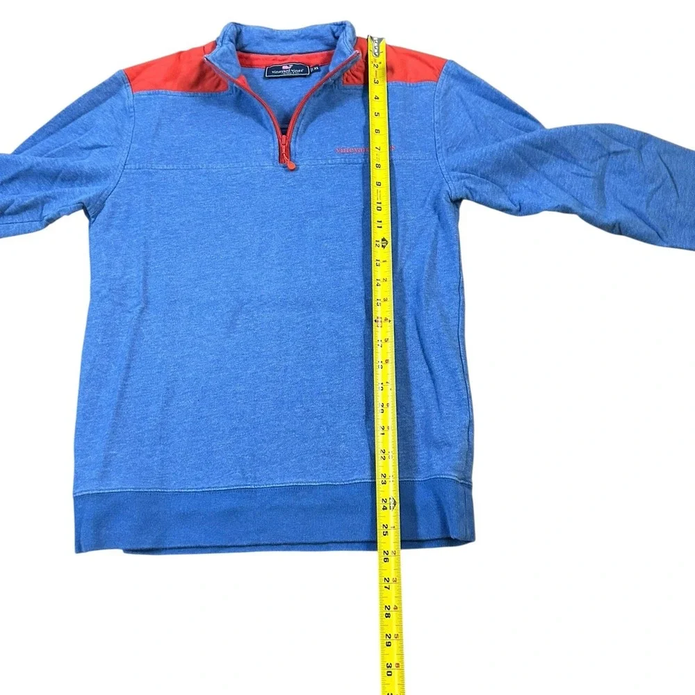 Vineyard Vines Sweater Pullover Golf 1/4 Zip Mens Size XS Blue Red Cotton‎